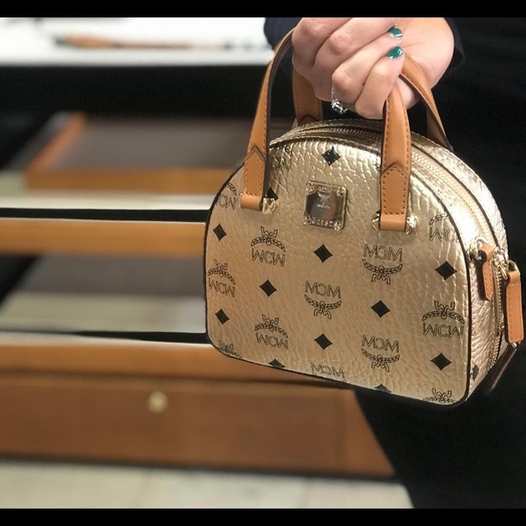 Last one! MCM gold color mini crossbody bag $780+ tax - Picture 3 of 13